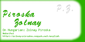 piroska zolnay business card